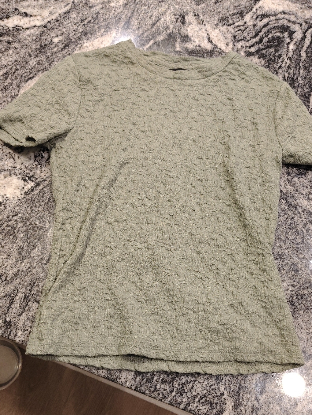 Simply Vera Vera Wang Sage Green Textured Short Sleeve Top